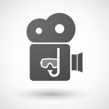 İzole sinema kamera simgesi ile bir dalış koruyucu gözlük