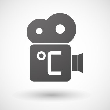 İzole sinema kamera celsius derece işareti simgesiyle