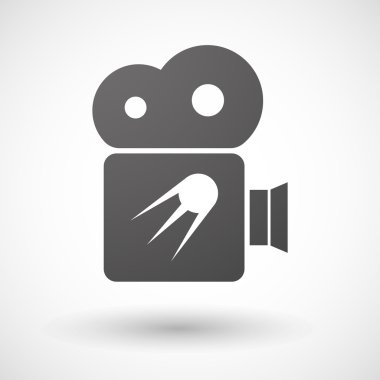 Vintage bir uydu ile izole sinema kamera simgesi