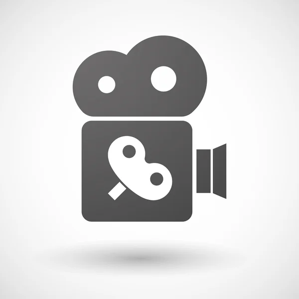 Isolated cinema camera icon with a toy crank — Stock Vector