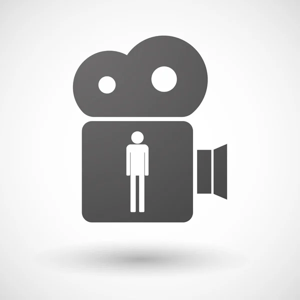 Isolated cinema camera icon with a male pictogram — Stock Vector