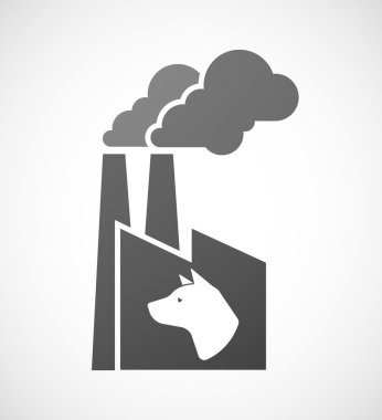 Dog Head'a simgesiyle izole endüstriyel fabrika