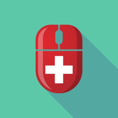 Kablosuz uzun gölge fare simgesi İsviçre bayrağı