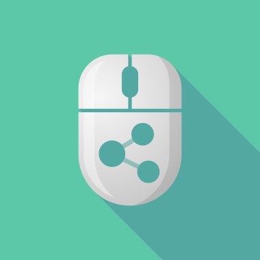 Kablosuz uzun gölge fare simgesi ağ işaretiyle