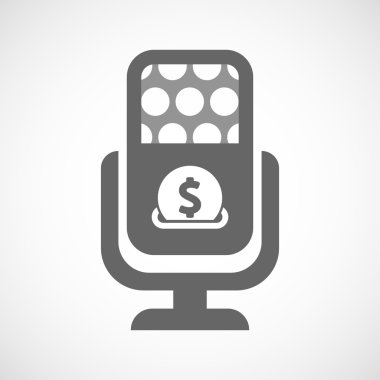 Bir servet girerek bir doları para ile izole mikrofon simgesi