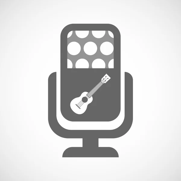 Icono de micrófono aislado con un ukelele — Archivo Imágenes Vectoriales