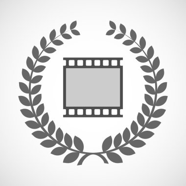 İzole defne çelengi simgesi ile bir fotoğraf 35mm film çi