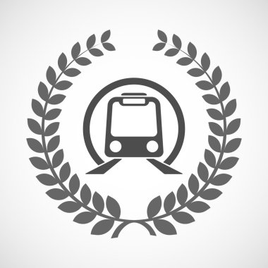 İzole defne çelengi simgesi ile bir metro tren simgesi