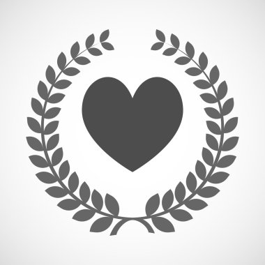 Kalp poker oyun kağıdı s ile izole defne çelengi simgesi