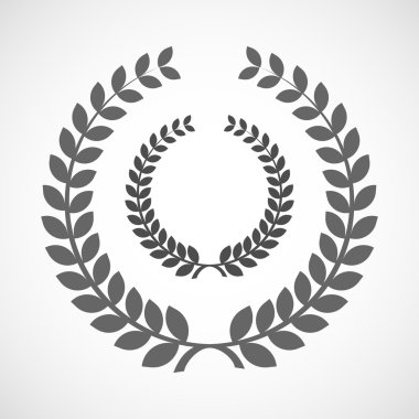 İzole defne çelengi simge defne taç işaretiyle