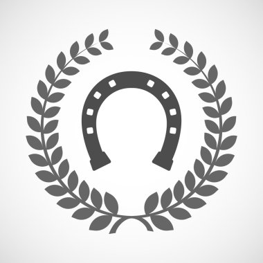 İzole defne çelengi simgesi bir at nalı işareti ile