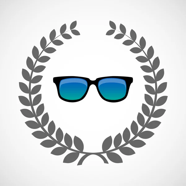 Isolato icona corona di alloro con un'icona occhiali da sole — Vettoriale Stock