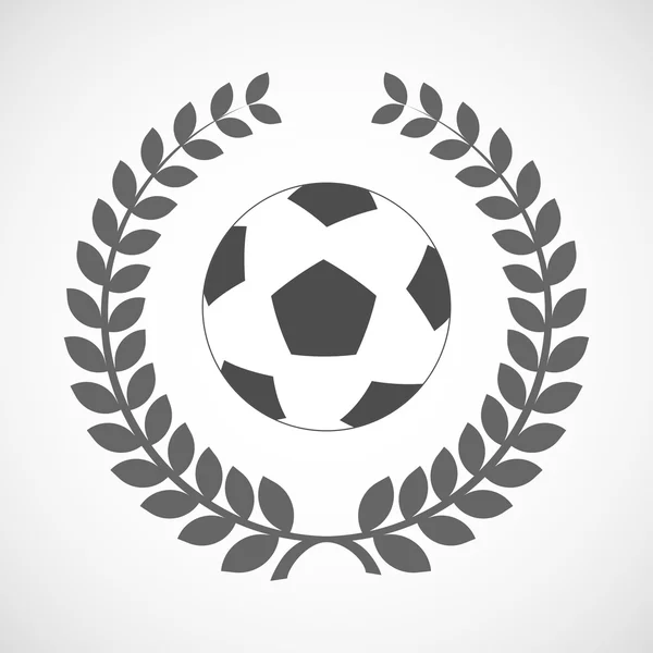 Geïsoleerde laurier krans pictogram met een voetbal — Stockvector