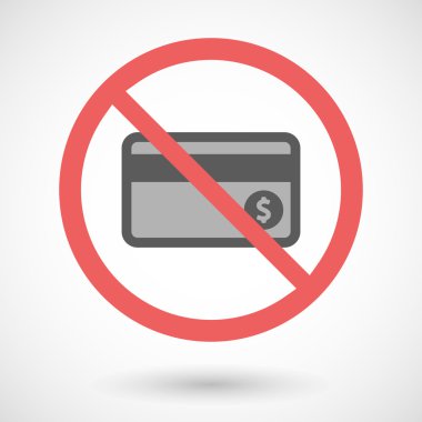 Yasak vektör sinyal bir kredi kartı ile