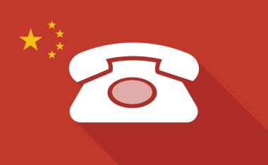 Çin uzun gölge bayrak retro telefon işareti