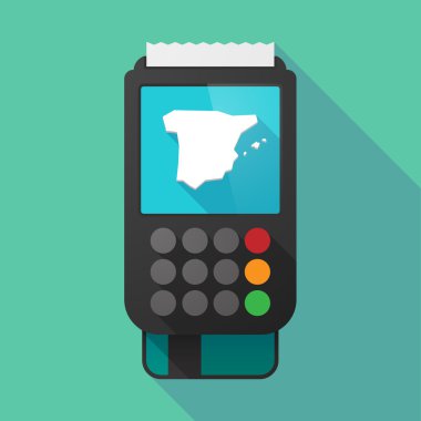 Uzun gölge dataphone ile İspanya Haritası