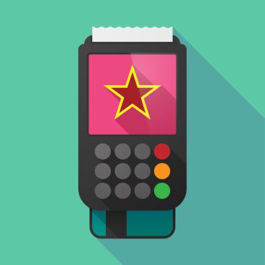 Uzun gölge dataphone komünizm simgesinin kırmızı yıldızla