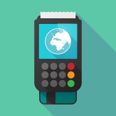 Uzun gölge dataphone bir Asya, Afrika ve Avrupa bölgeleri ile 