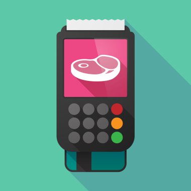 Uzun gölge dataphone bir biftek simgesiyle