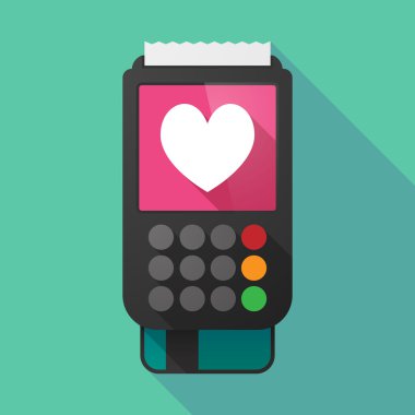 Uzun gölge dataphone kalp poker oyun kağıdı işareti ile