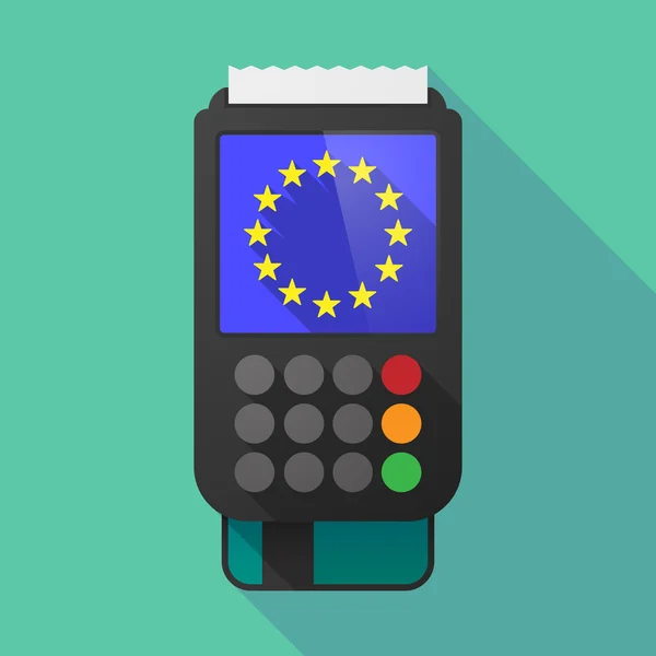 Long shadow dataphone with    the EU flag stars — Stock Vector