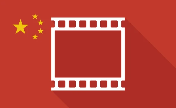 Κίνα πολύ σκιά σημαία με μια λωρίδα φιλμ φωτογραφικής 35mm — Διανυσματικό Αρχείο