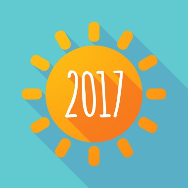 Uzun gölge güneş 2017 yıl sayı simgesi olan