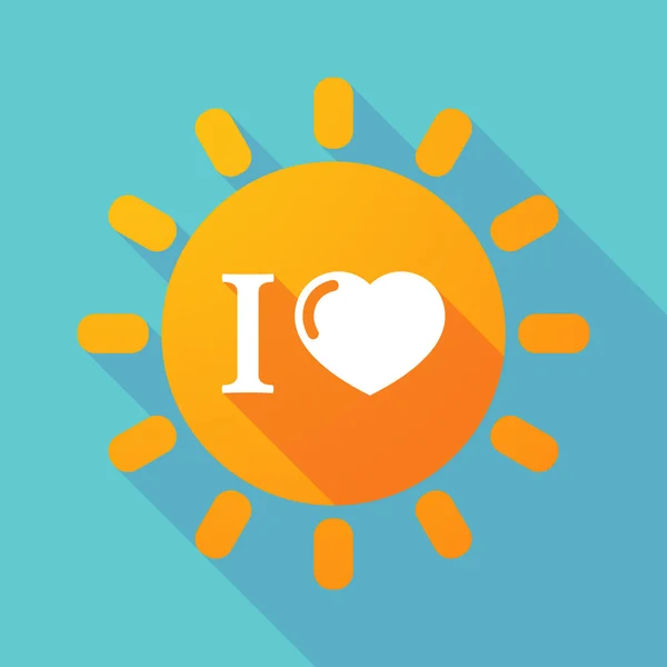 Long soleil d'ombre avec un glyphe "J'aime" — Image vectorielle
