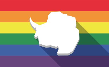 Uzun gölge Eşcinsel gurur bayrakla Antarktika Haritası 