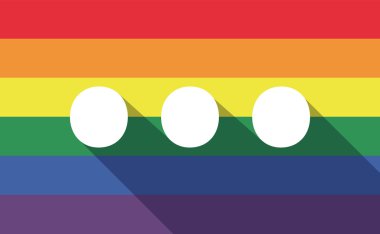 Uzun gölge Eşcinsel gurur bayrağı üç nokta ortografik işareti