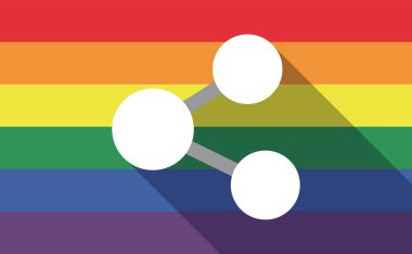 Uzun gölge Eşcinsel gurur bayrak bir ağ ile kayıt