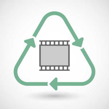 Hat sanatı geri dönüşüm işareti simgesi ile bir fotoğraf 35mm film şeridi