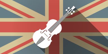 Uzun gölge İngiltere'de bayrak simgesi bir keman ile