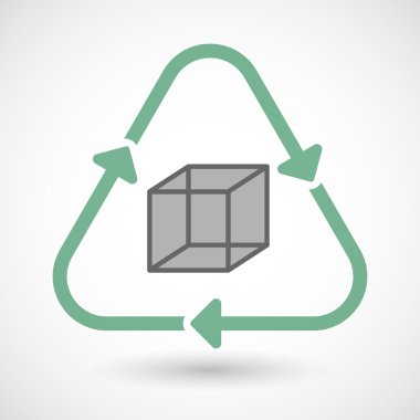 Hat sanatı geri dönüşüm işareti simgesi bir küp işareti ile