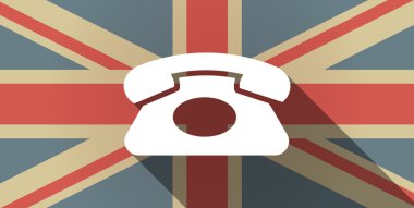 Uzun gölge İngiltere'de bayrak simgesi retro telefon işareti