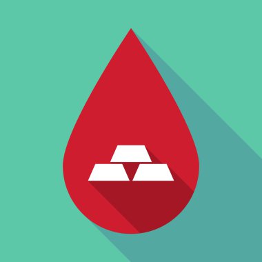 Uzun gölge kan damlası ile üç altın bullions