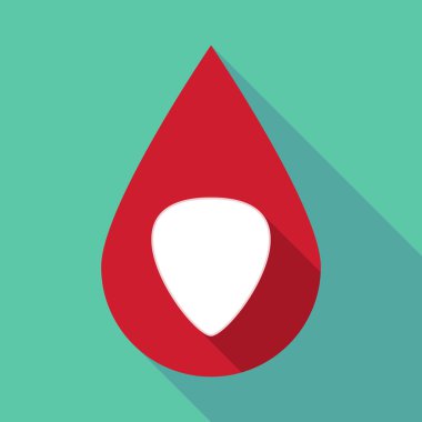 Uzun gölge kan damlası bir mızrap ile