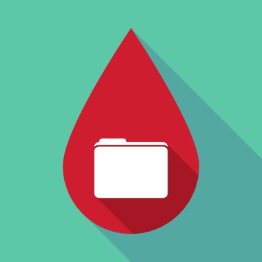 Uzun gölge kan damlası bir klasörle 