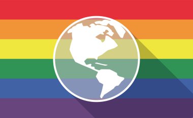 Uzun gölge Eşcinsel gurur bayrakla bir Amerika Bölge dünya Küre