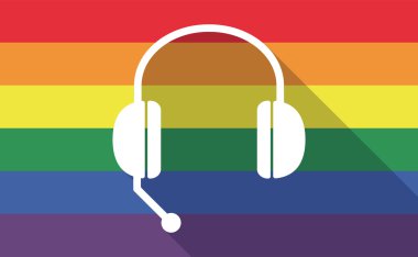 Telefon aygıt uzun gölge Eşcinsel gurur bayrak bir eliyle ücretsiz