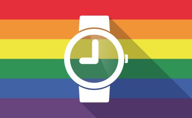 Uzun bir kol saati ile gölge Eşcinsel gurur bayrak