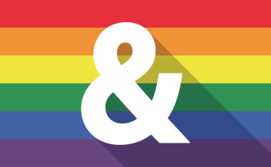 Uzun gölge Eşcinsel gurur bayrak bir işareti