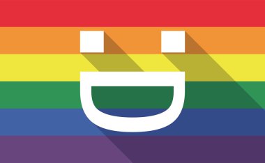 Uzun gölge Eşcinsel gurur bayrak gülen metin yüzü olan