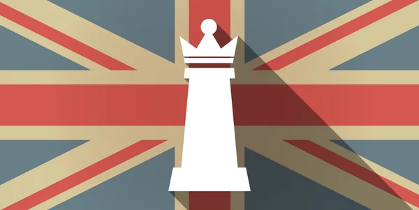 Иконка флага Великобритании с изображением королевы шахмат — стоковый вектор