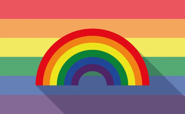Longa sombra gay orgulho bandeira com um arco-íris — Vetor de Stock