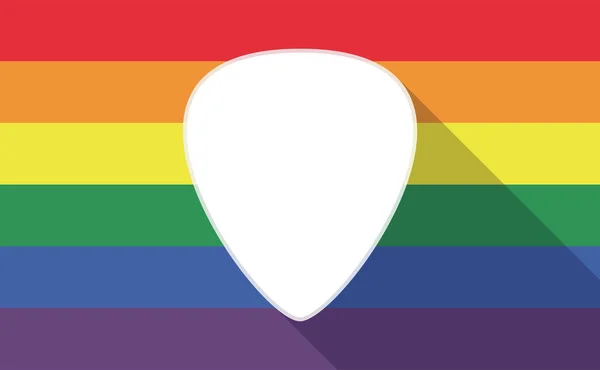 Longue ombre gay pride drapeau avec un plectre — Image vectorielle