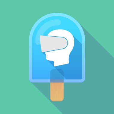 Uzun bir sanal r giyen bir erkek kafa ile gölge dondurma simgesi