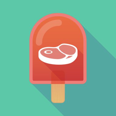 Uzun bir biftek simgesi ile gölge dondurma simgesi