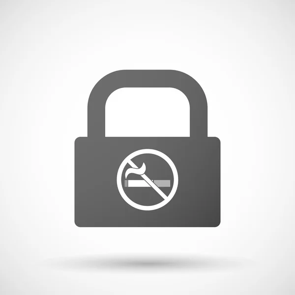 Isolerade låssymbolen pad med en rökning förbjuden-skylt — Stock vektor