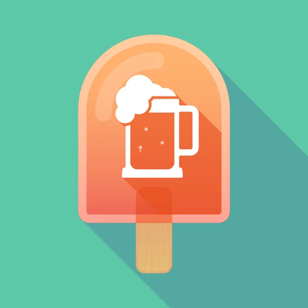 Długi cień lody ikona ikony słój piwo z — Wektor stockowy